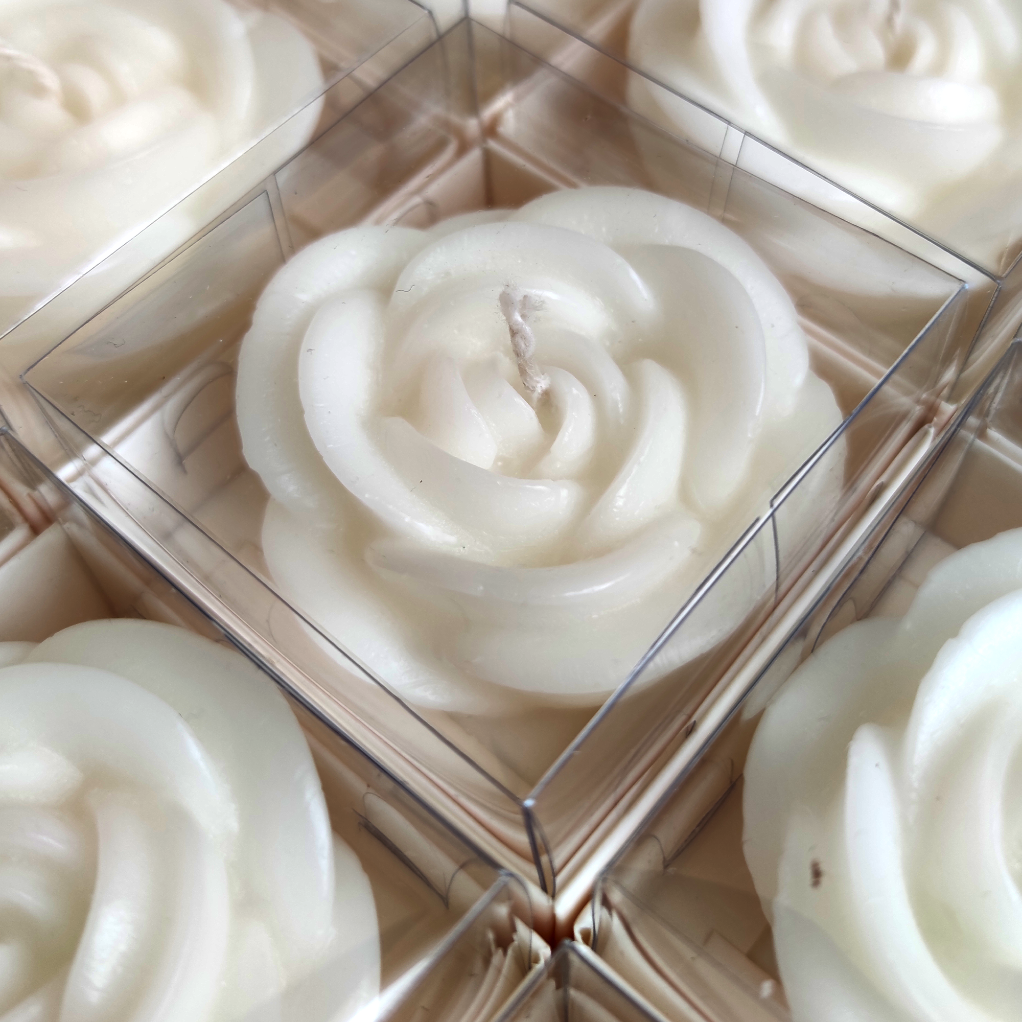Vela de boda con forma de rosa, regalo para invitados en bodas, despedidas de soltera y bautizos.