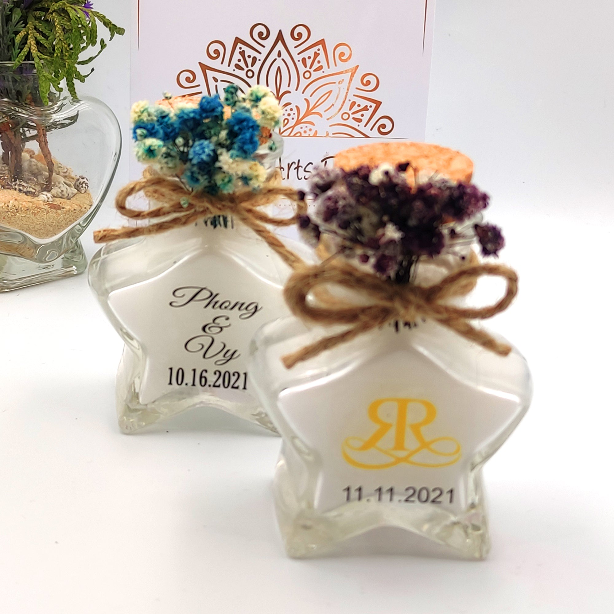 Recuerdo de vela de boda en forma de estrella, obsequio de devolución para invitados en bodas, despedidas de soltera