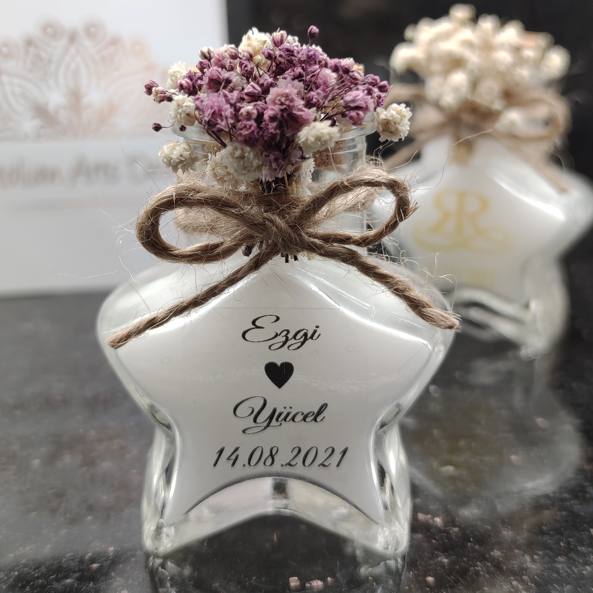 Recuerdo de vela de boda en forma de estrella, obsequio de devolución para invitados en bodas, despedidas de soltera