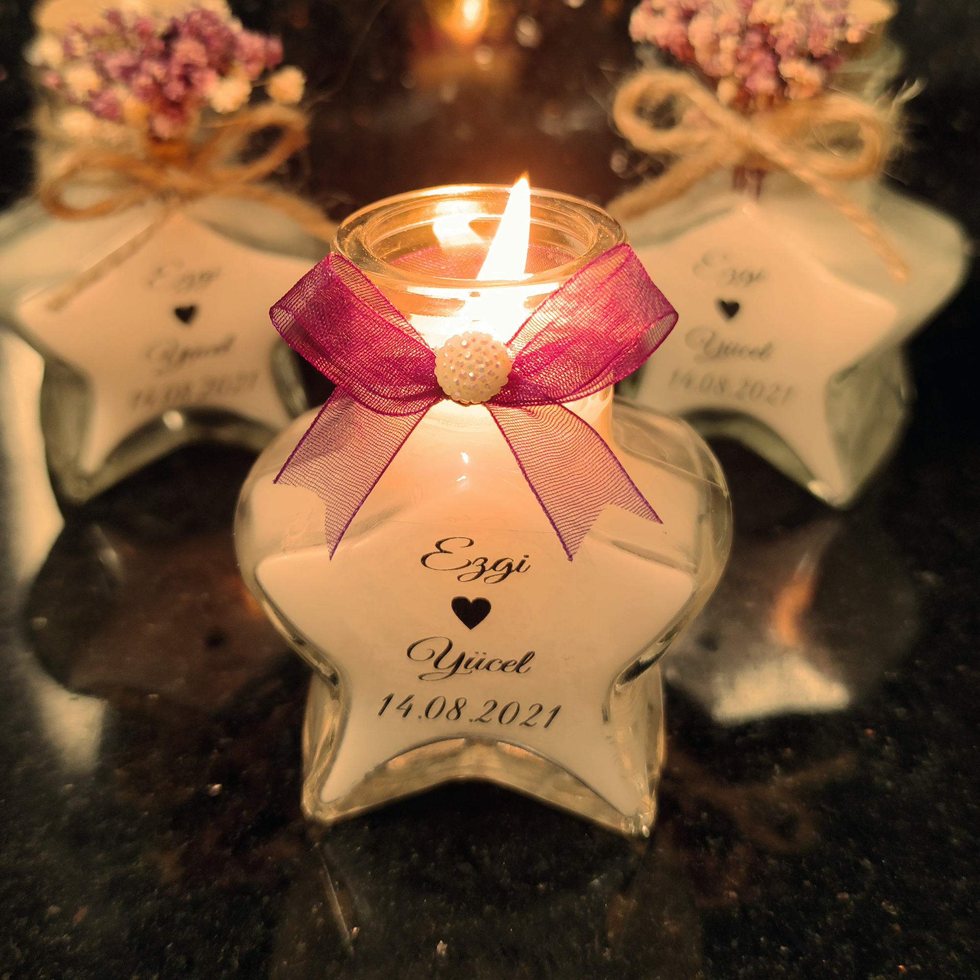 detalles boda para invitados, vela en cristal estrella personalizadas regalito ideal como regalo recuerdos comunion Bautizo, Boda, Regalito Invitados,