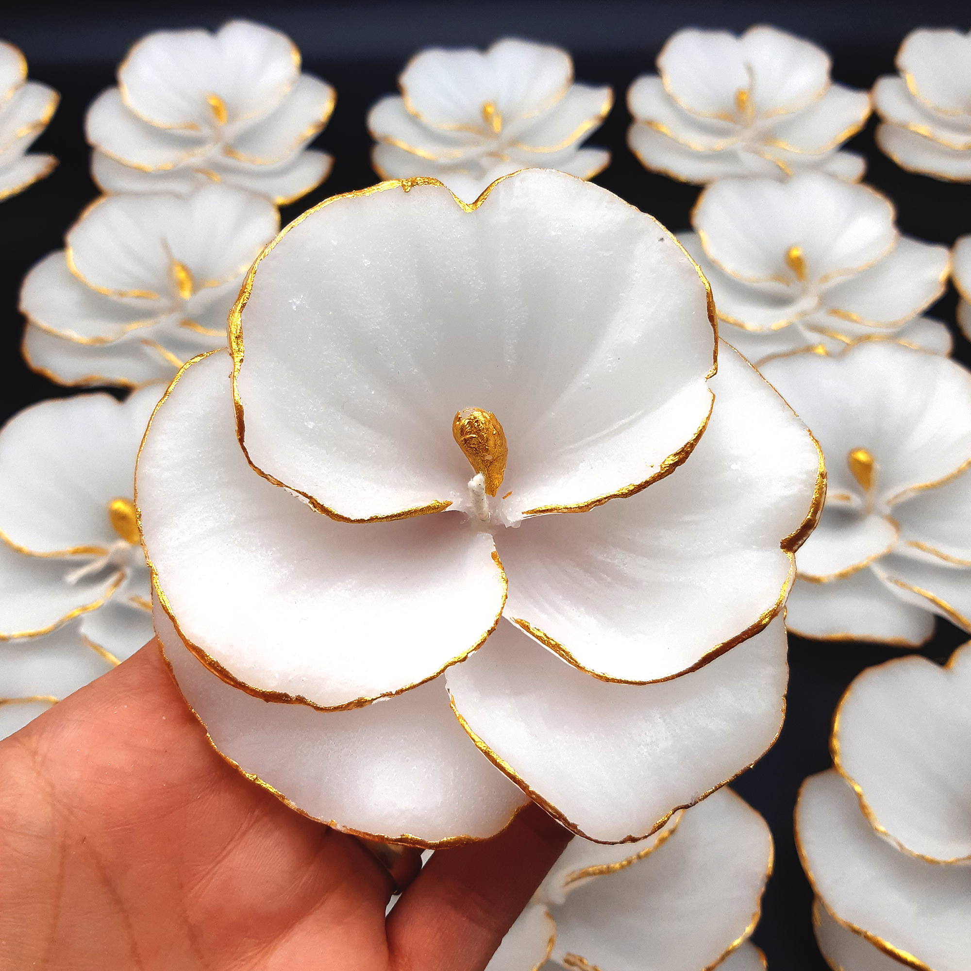 Detalles de boda para invitados, flor de orquídea en forma de vela personalizado, Comunión, Bautizo, detalles de boda, regalo para invitados, ideal como recuerdo de comunión