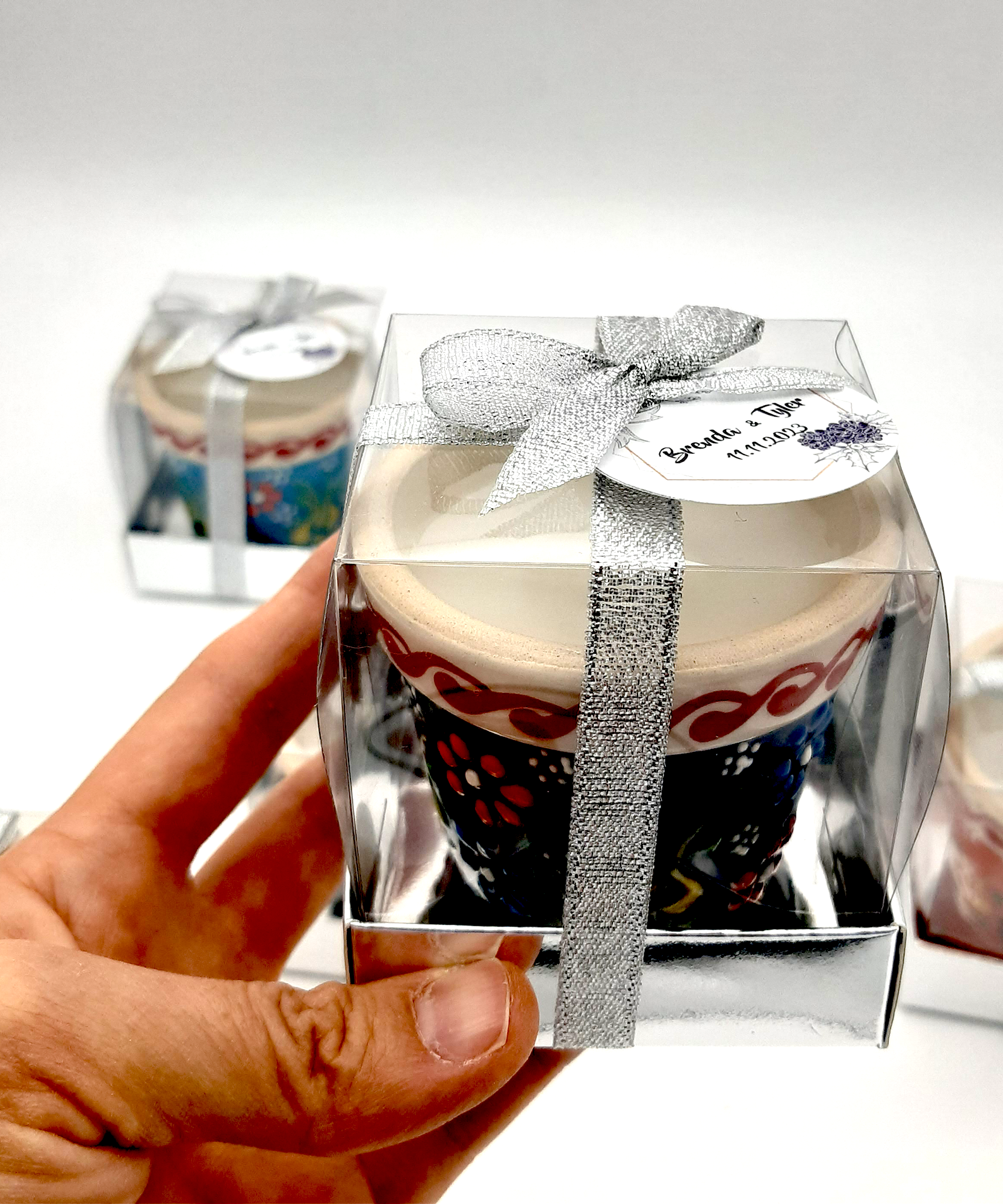 detalles boda para invitados, vela en vasija de cerámica personalizadas Regalito Invitados, regalito ideal como regalo recuerdos communion Bautizo, Boda