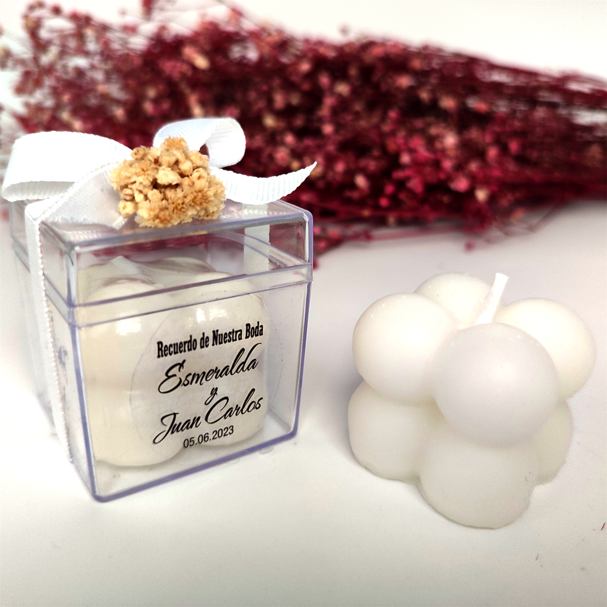 detalles boda para invitados, regalito ideal como regalo recuerdos communion vela de burbujas personalizadas Regalito Invitados, Bautizo, Boda