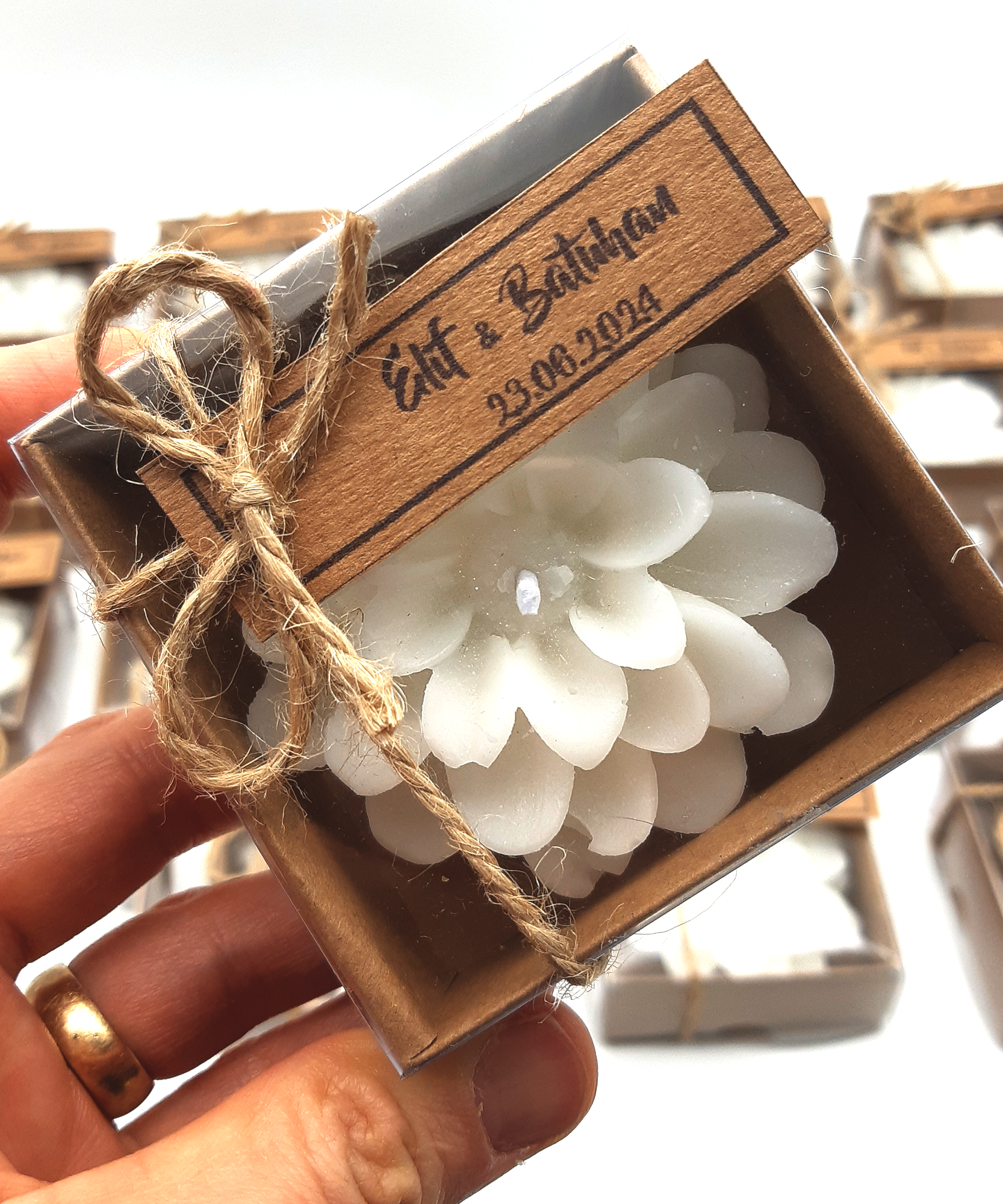Recuerdos de boda a granel Imán de nevera de epoxi con caja para despedida de soltera
