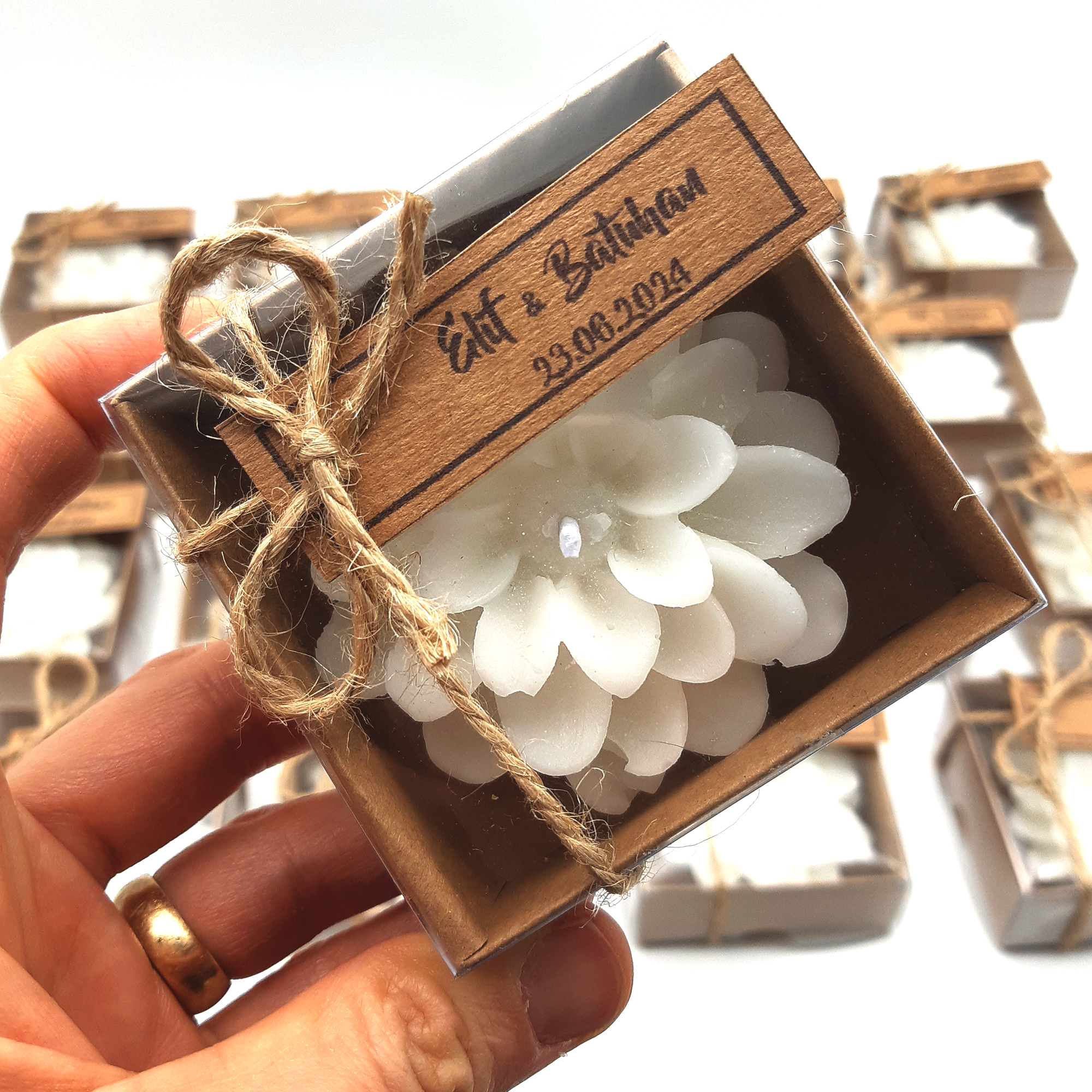 Ideal como regalo recuerdos comunion  detalles boda para invitados, vela con forma de flor de loto personalizadas Detalles Comunion, Bautizo, Boda, Regalito Invitados, i 