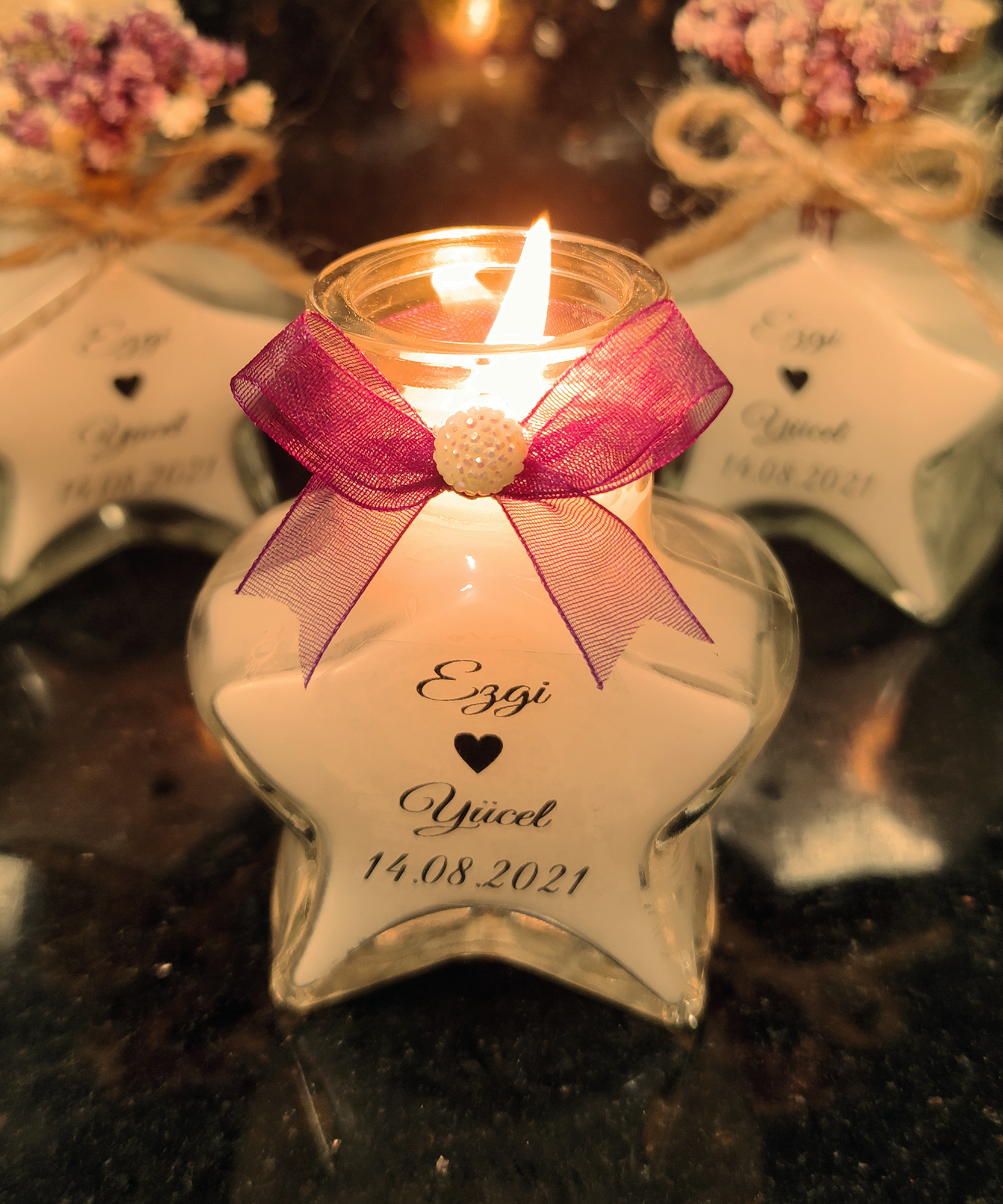 detalles boda para invitados, vela en cristal estrella personalizadas regalito ideal como regalo recuerdos comunion Bautizo, Boda, Regalito Invitados,